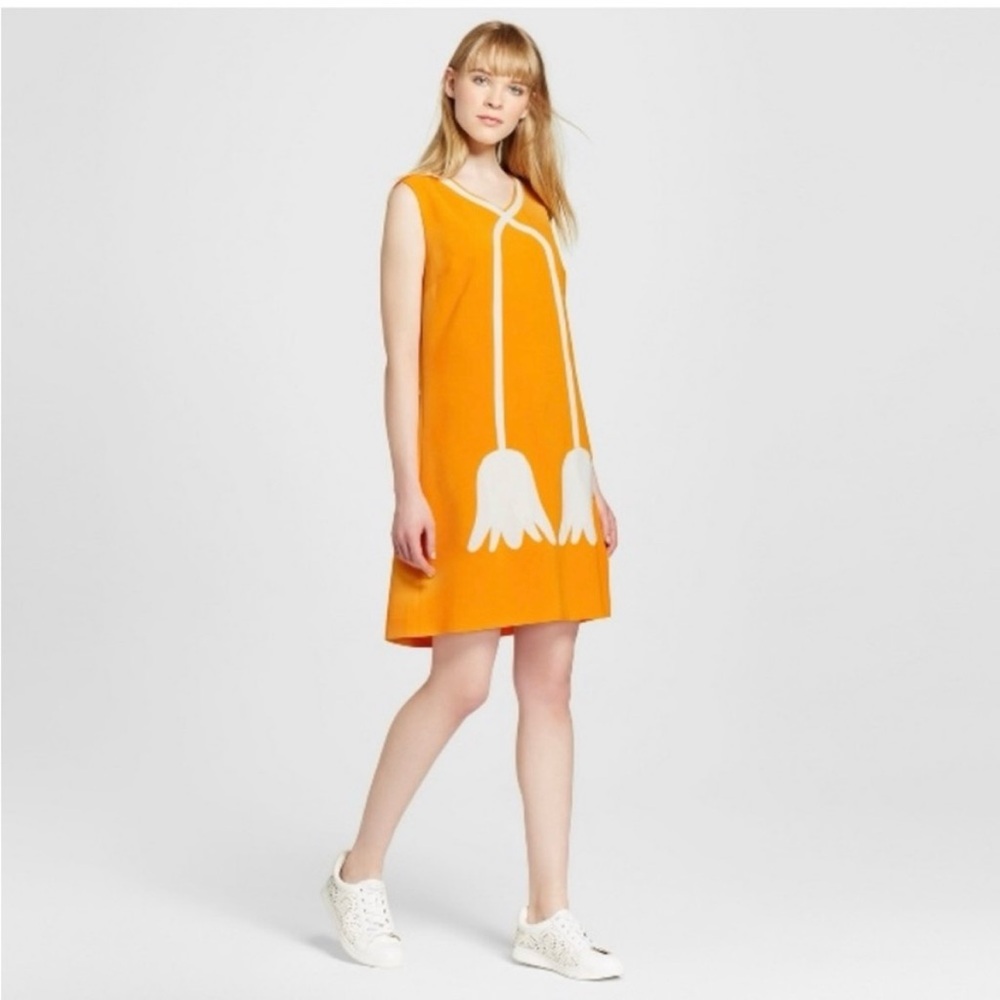 VICTORIA BECKHAM for Target Sleeveless Shift Dress Marigold Yellow Size Medium - Picture 1 of 13